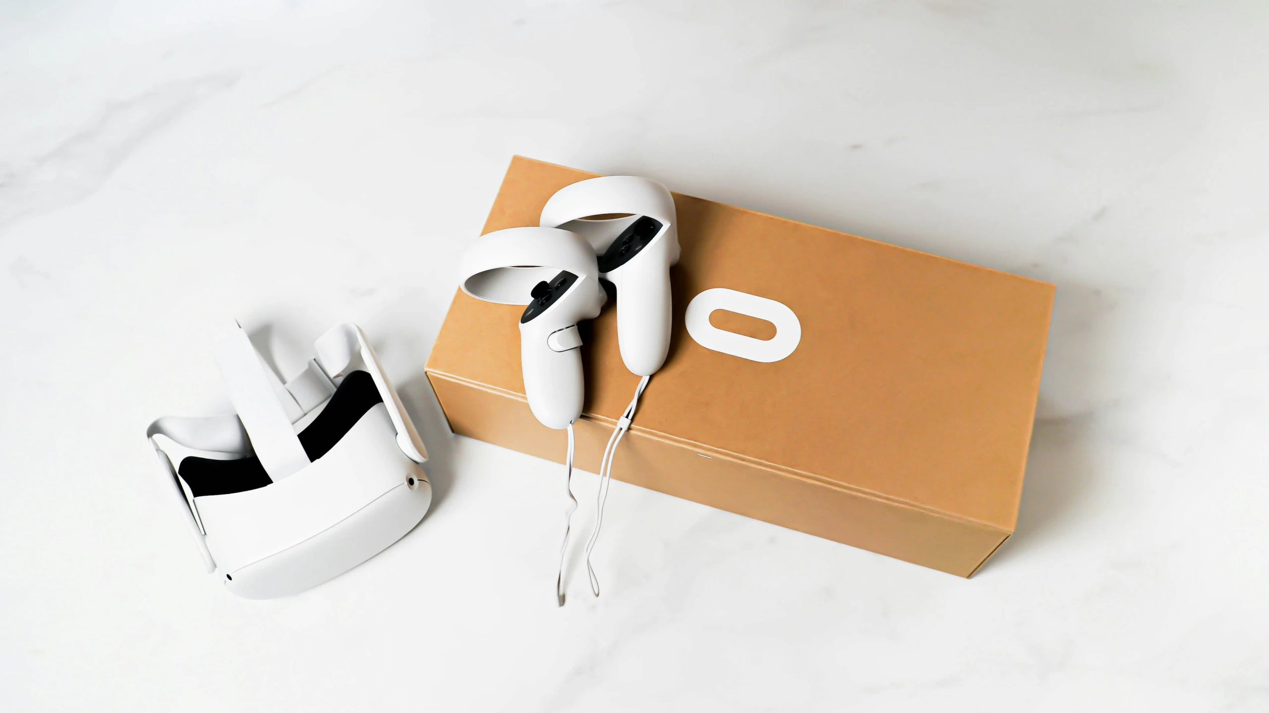 a pair of headphones sitting on top of a box