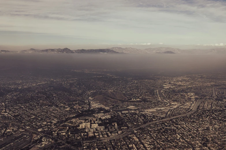 there is an image of an aerial view taken from a plane