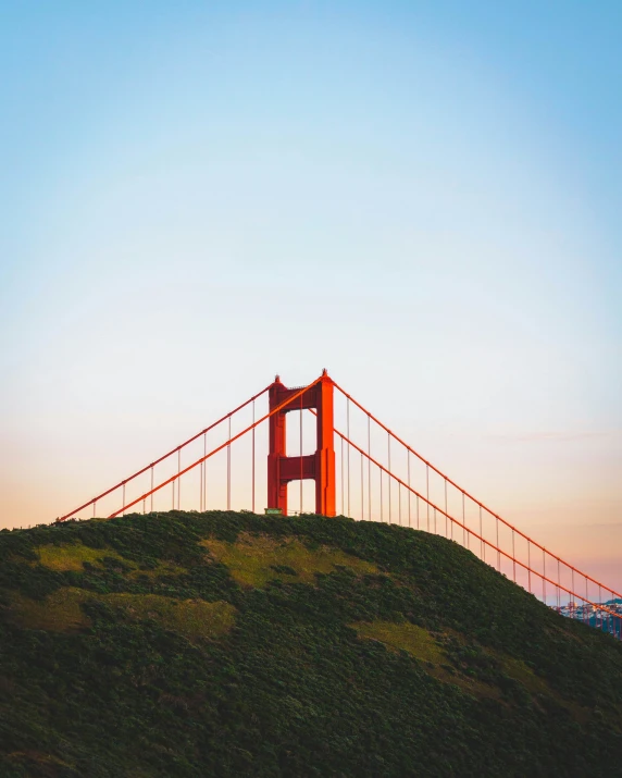 the golden gate bridge as the sun sets