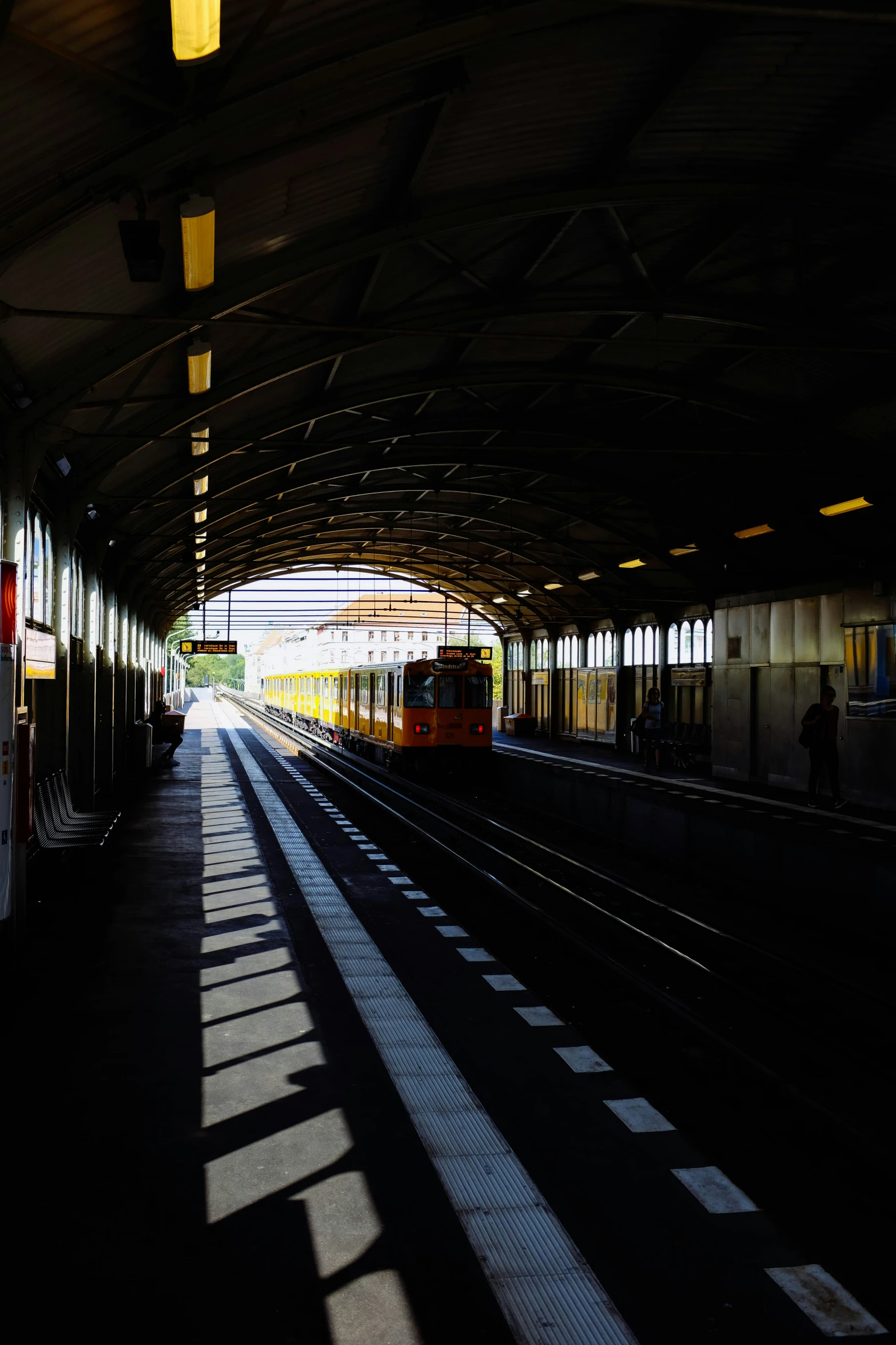 the train station is empty during the day