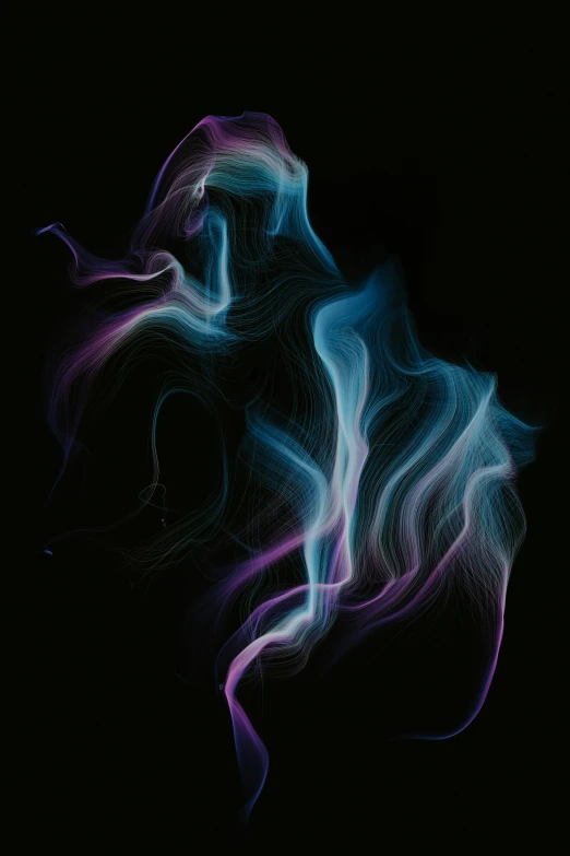 purple, blue and pink smoke in the dark