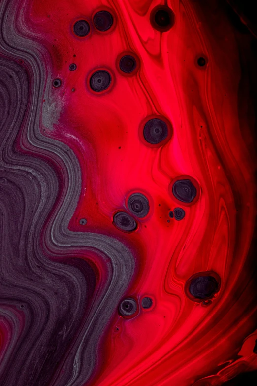 red and purple liquid on black background