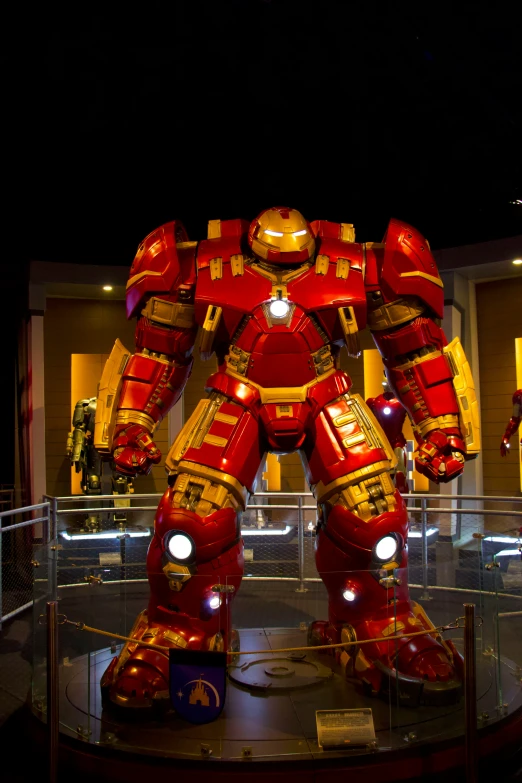 the giant iron man statue has been displayed