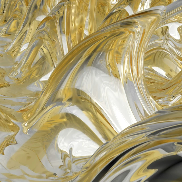 a gold and silver swirl made out of glass