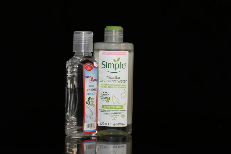 a bottle and container of shampoo sit side by side