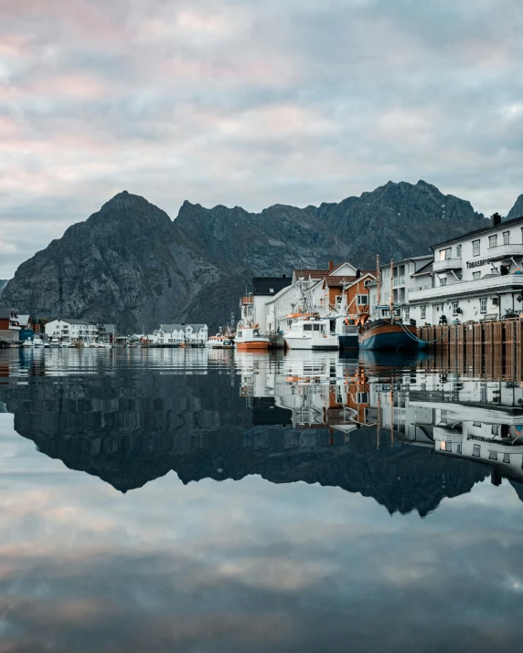 the village houses in the mountain are near water