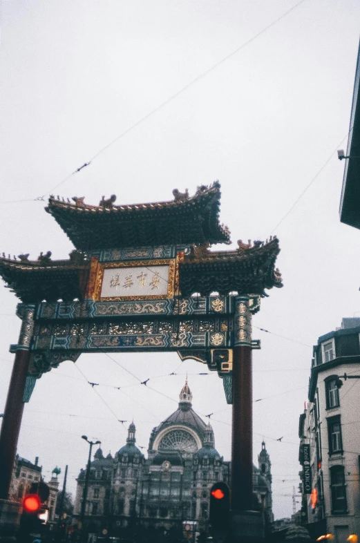 a street view of a chinese style building