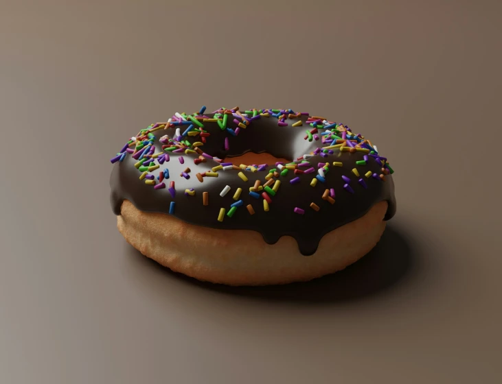 a doughnut with chocolate and sprinkles on it