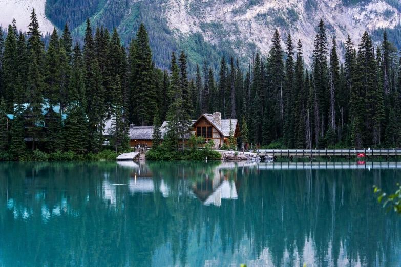 a lake that is near some trees in the day