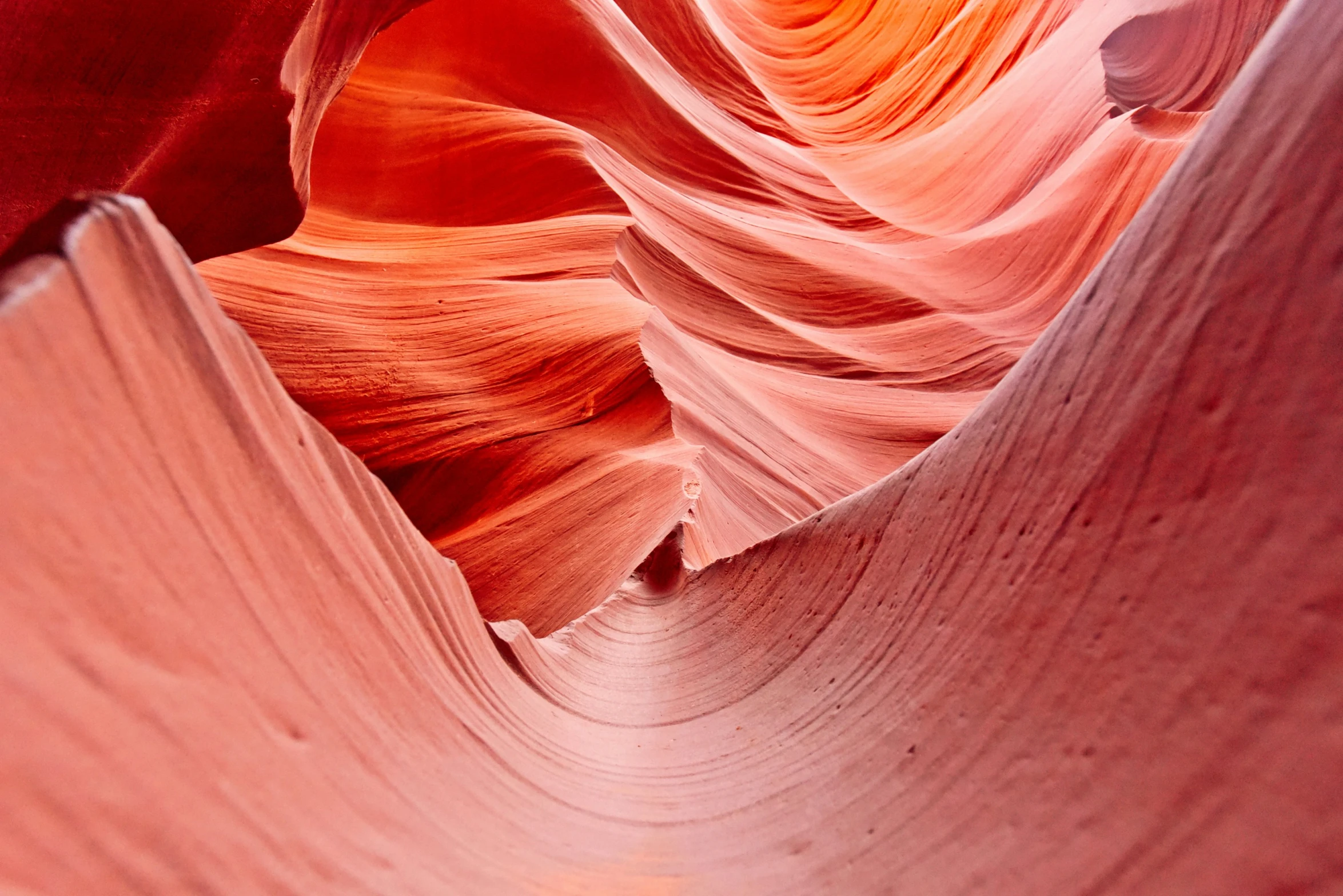 an intricate pattern in the rock face in a slot in a canyon