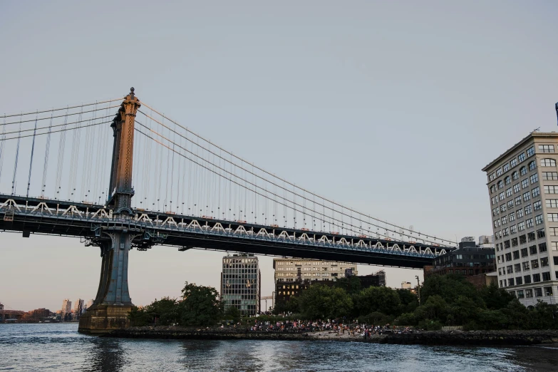 a bridge that has some water near it