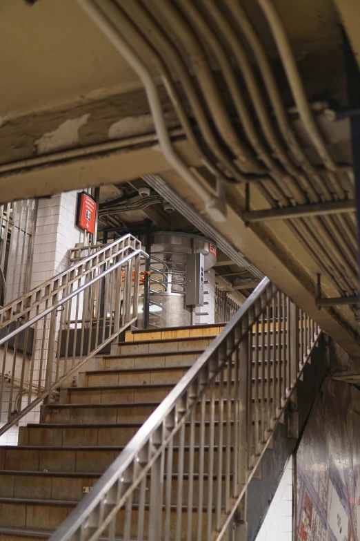 the staircase of a building is being worked on by an expert