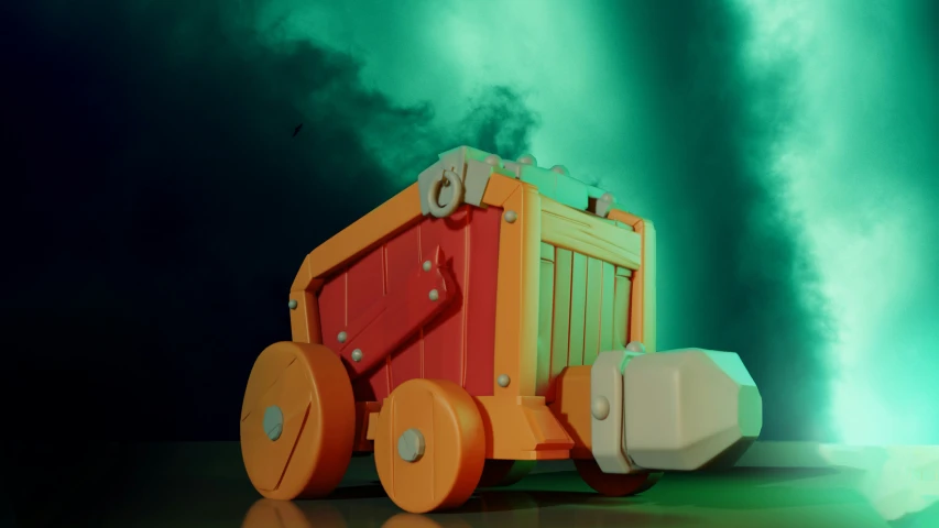 a 3d render image of a plastic toy truck