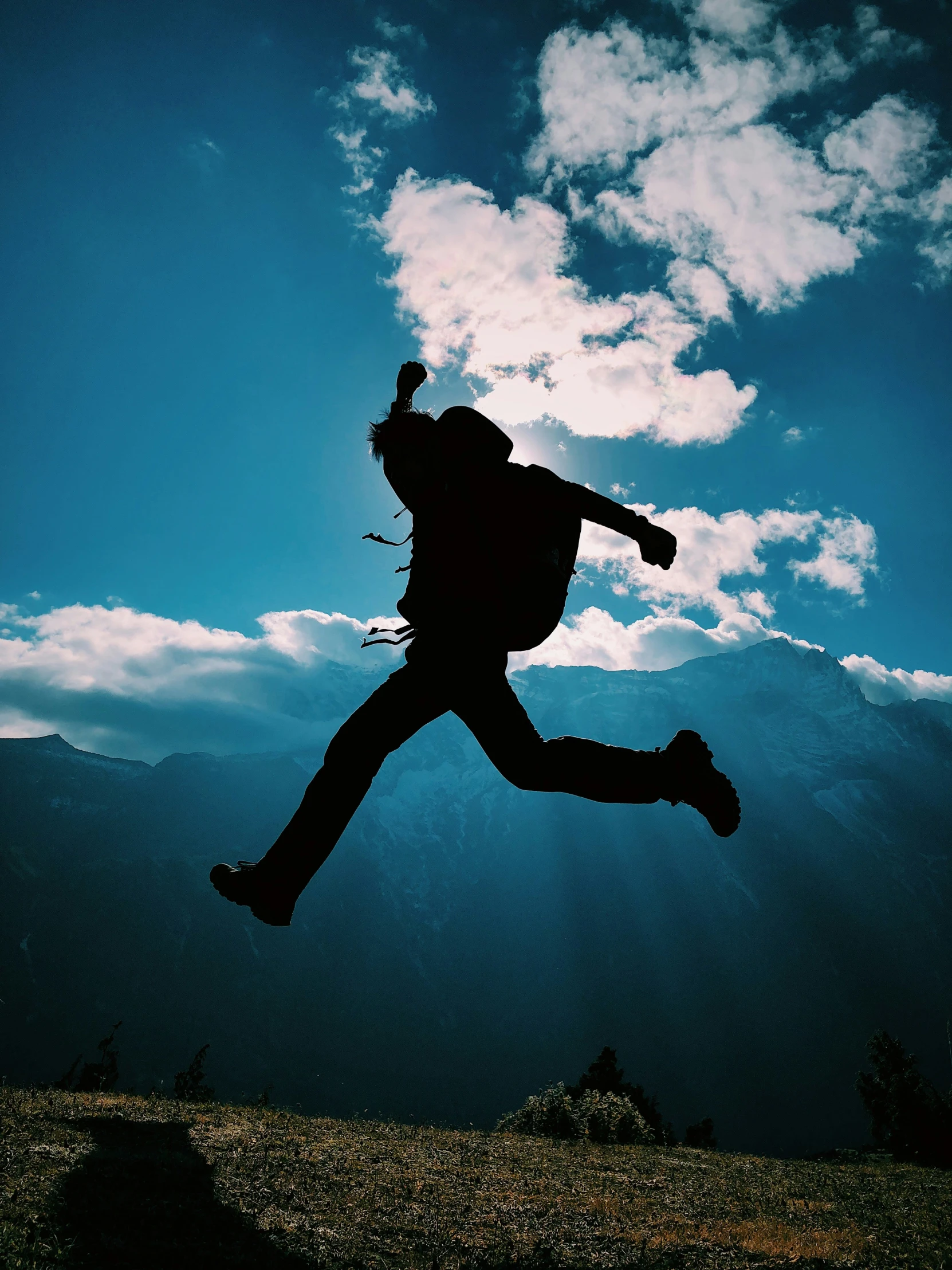 this is an image of a man leaping in the air