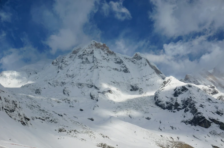 an image of snow covered mountain on a cloudy day