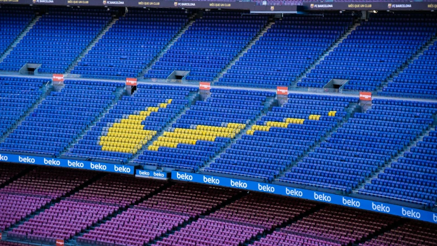 a closeup of the seats in a stadium