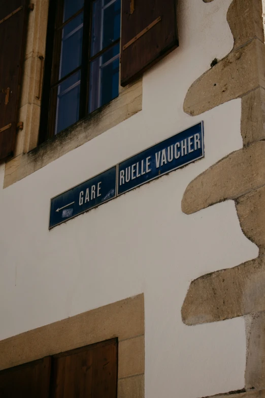 a building with two street signs posted above it