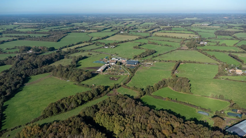 an aerial s of a large farm in the countryside