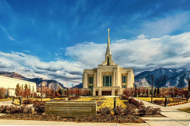 a church surrounded by greenery and trees