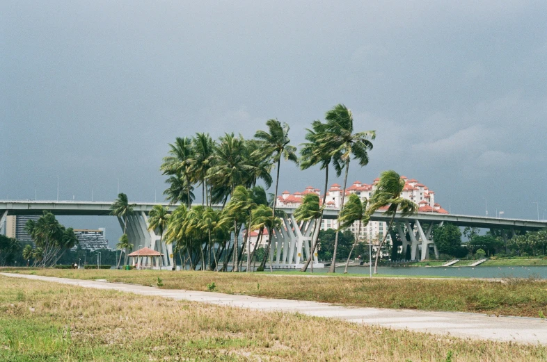 a bridge spanning over a body of water