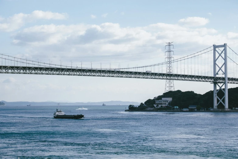 a large bridge crossing over some choppy water