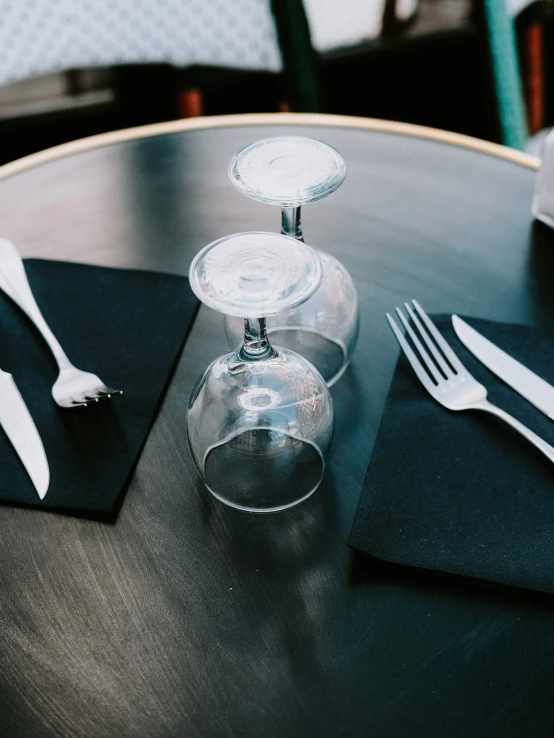 a table that has some silverware on top