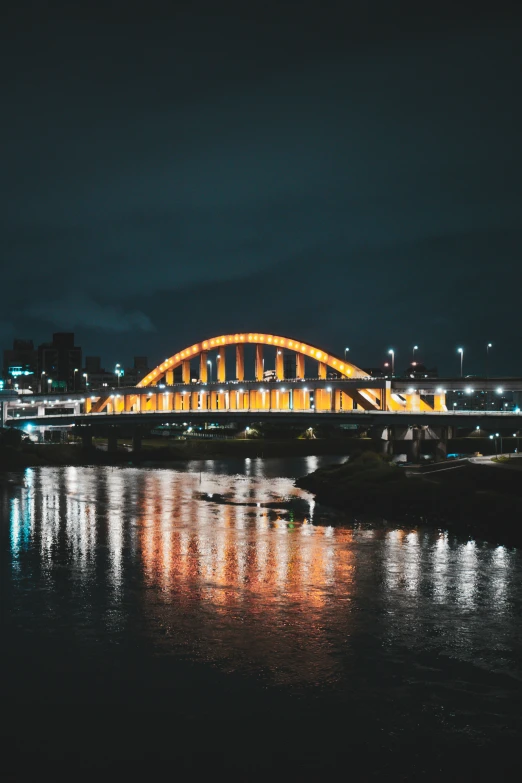 a bridge is shown over a body of water