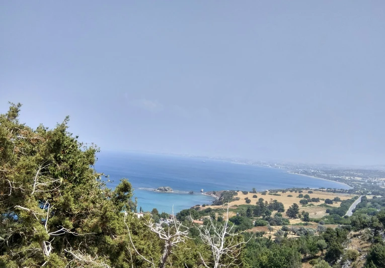 this scenic view shows the water and hills