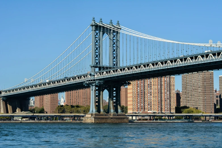 view of the east span of the brooklyn bridge