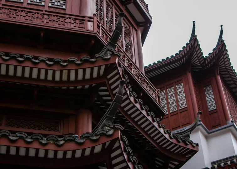 red building with black and white windows on top