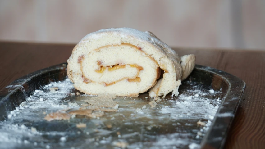 food is rolled up and on a tray