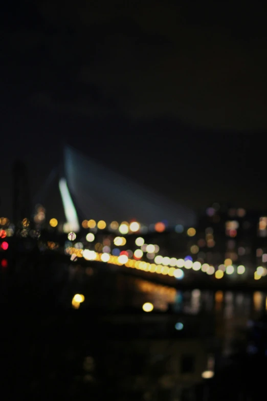 blurry picture of city lights at night