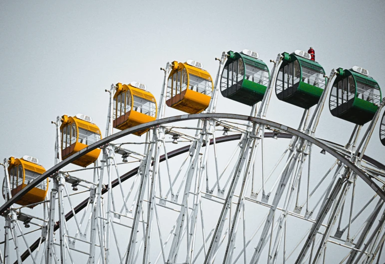 a large ferris wheel in an empty amut park