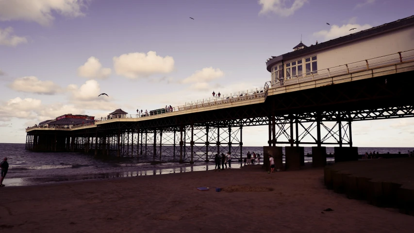 a pier in the middle of an ocean