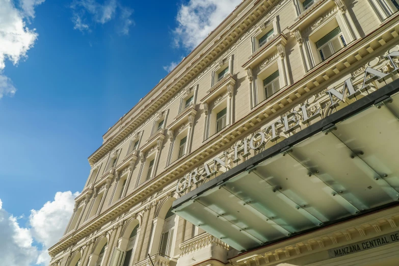 an image of the side of a building with windows