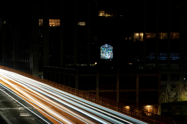 long exposure pograph of a highway at night