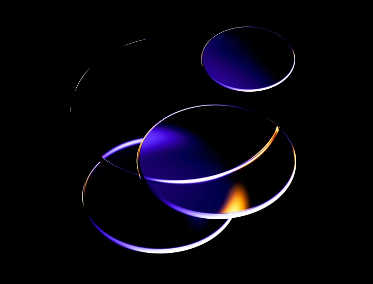 circles shaped like spheres against a black background