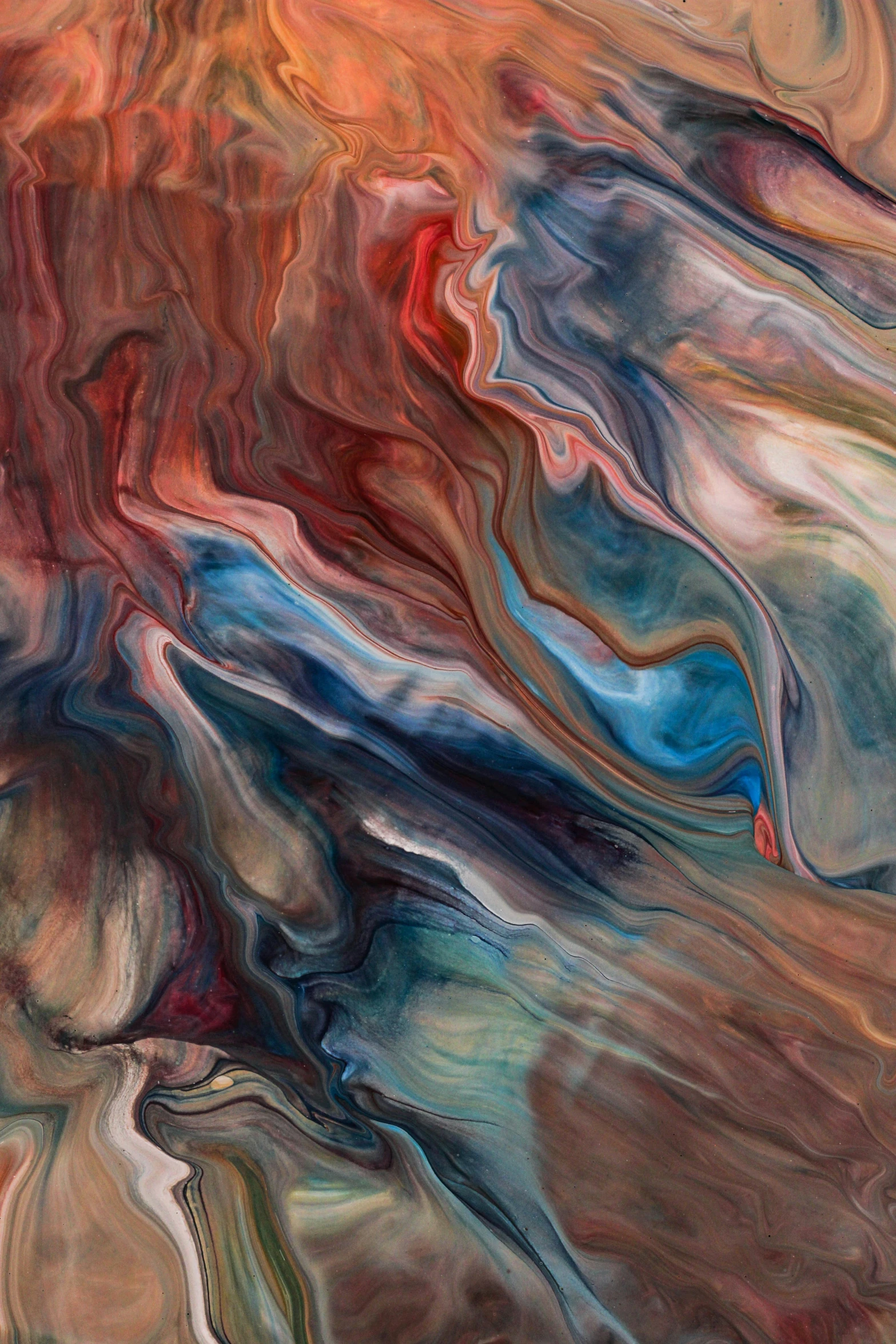 colorful colors and waves that make up abstract painting