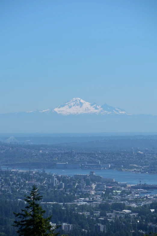 the view of a mountain range from above