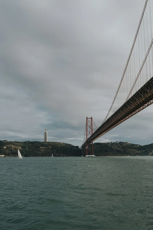 the golden gate bridge is crossing over the water