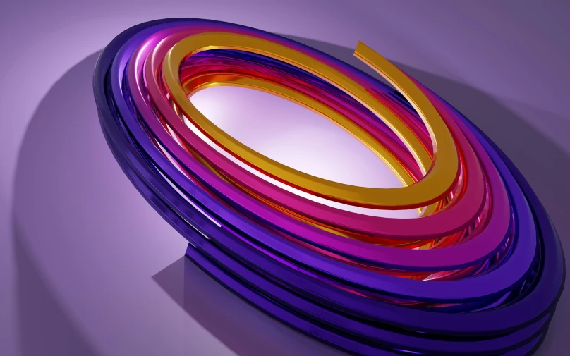 a sculpture made out of colored wires on purple background