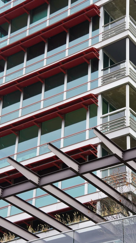 some grey and white buildings windows and balconies