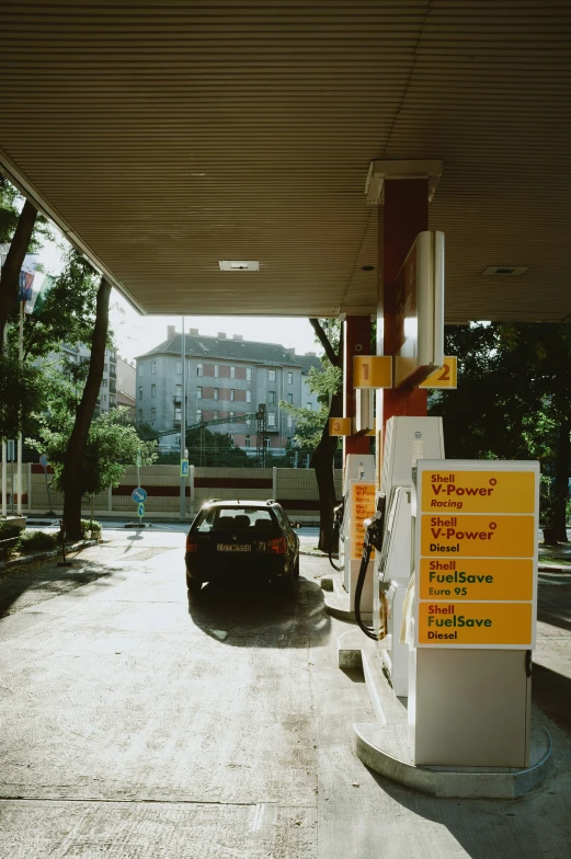 a parking space is seen with cars parked