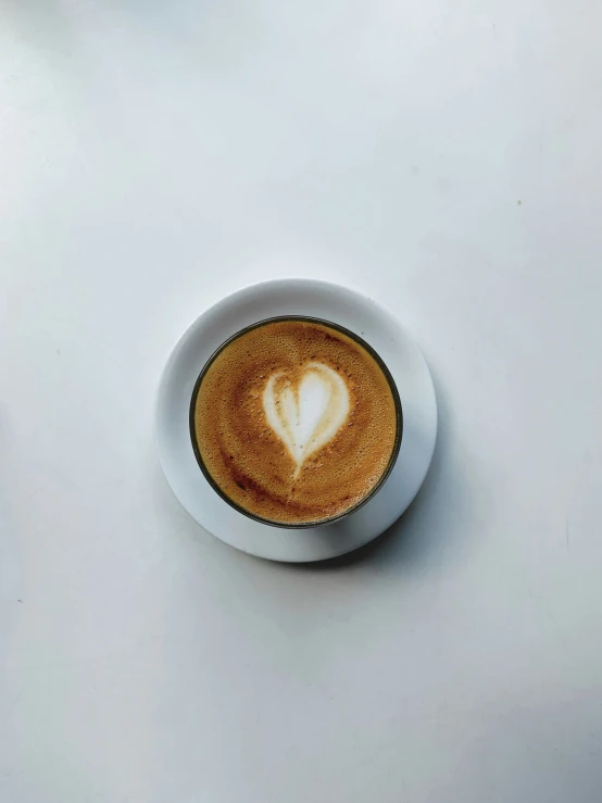 an artfully arranged cappuccino on the plate