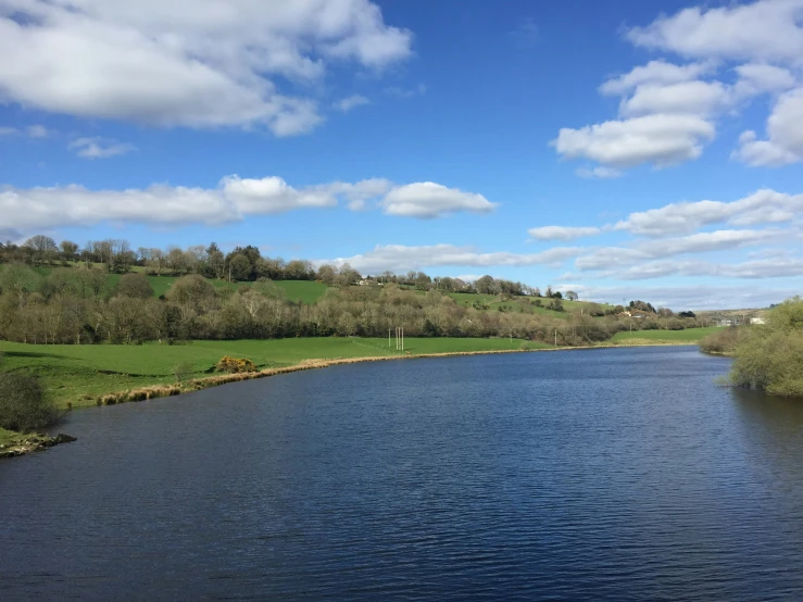 there is a calm lake with no boats in it