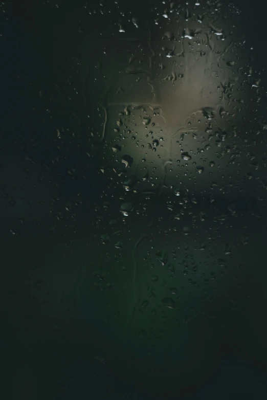 drops of water on glass, dark background