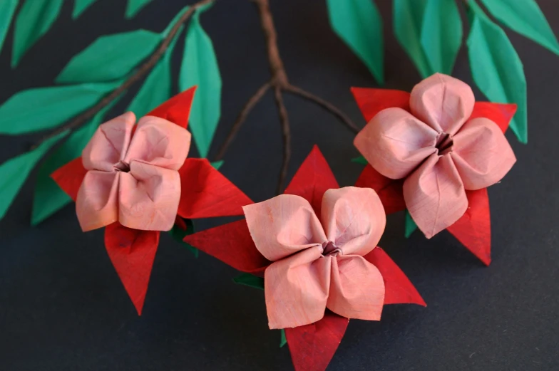 a picture of some beautiful origami flowers