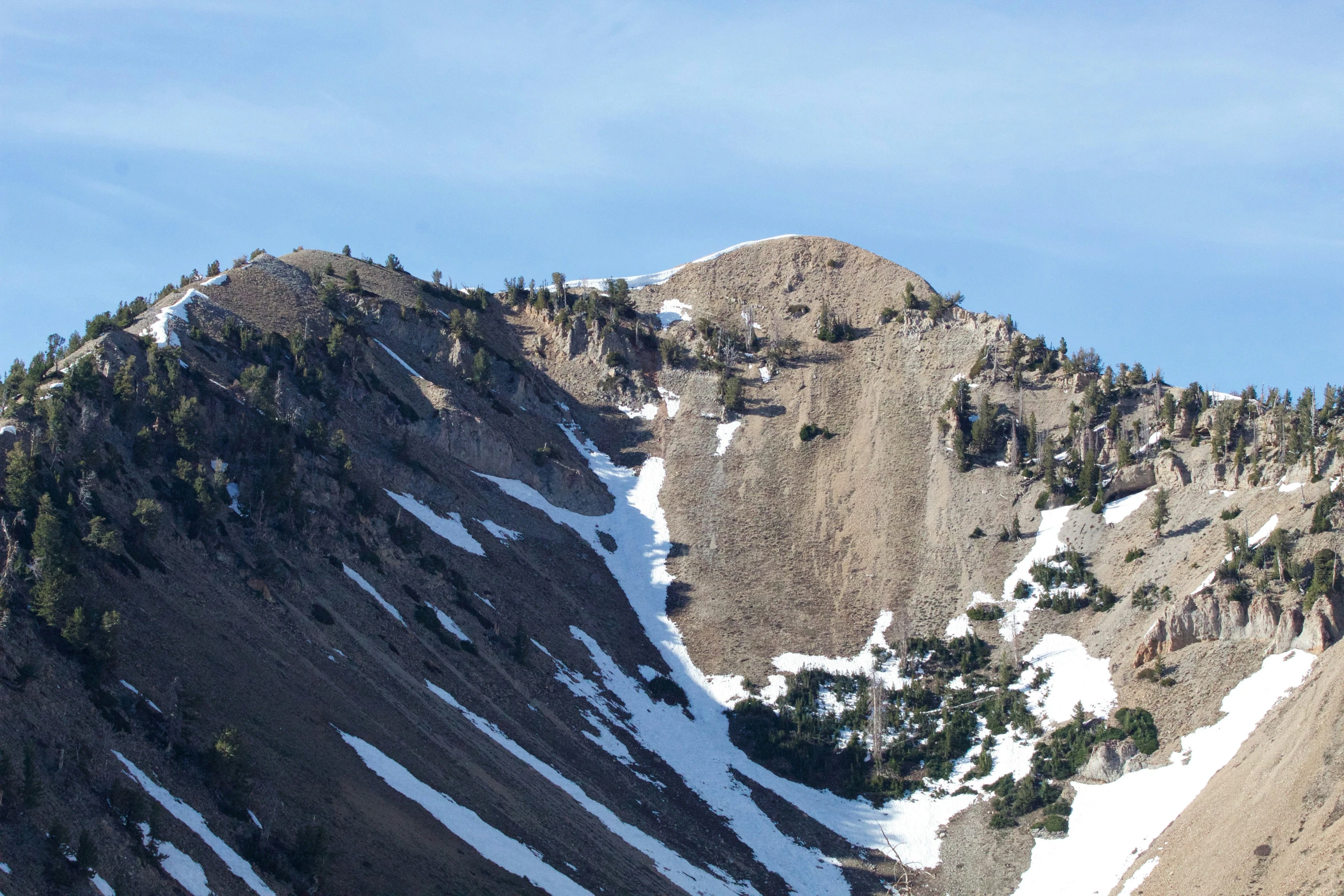 this mountain has some very pretty snow on it