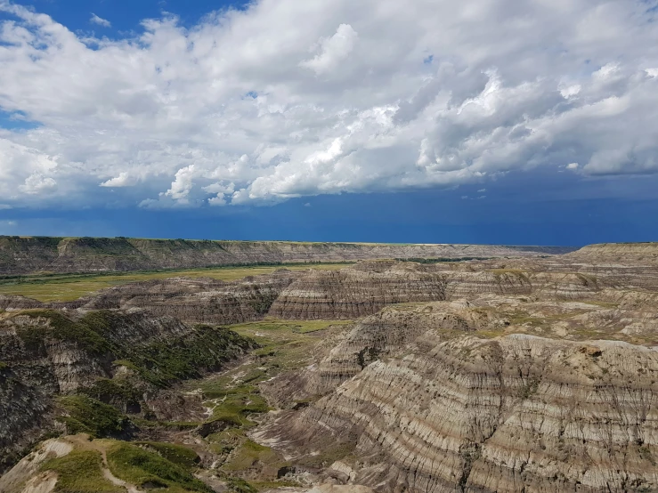 the landscape has layers of dirt in it