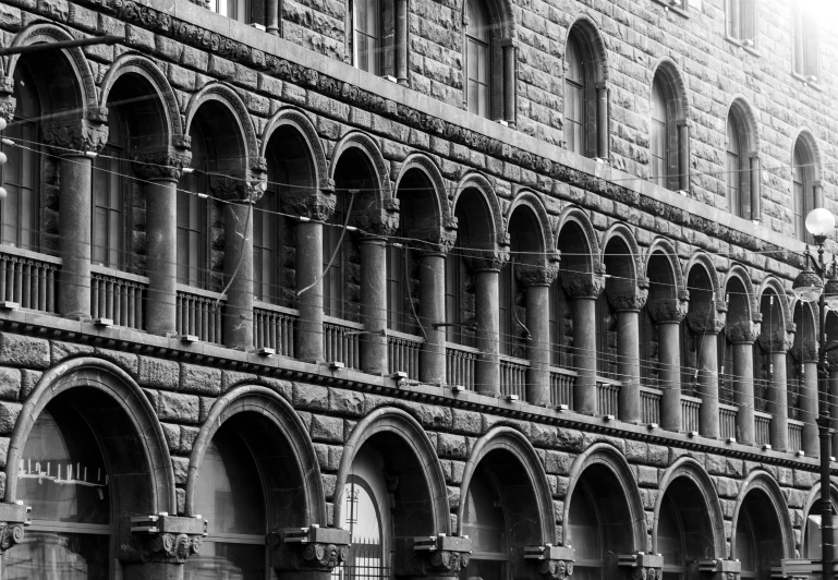 an old building made of arches and brick